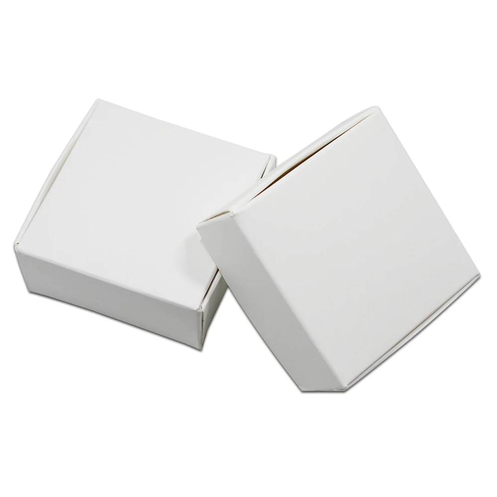 

4*4*2.5cm Small Blank White Paper Jewelry Box Wedding Gift Box DIY Craft Packaging Mini Paper Boxes For Earrings Ring Storage