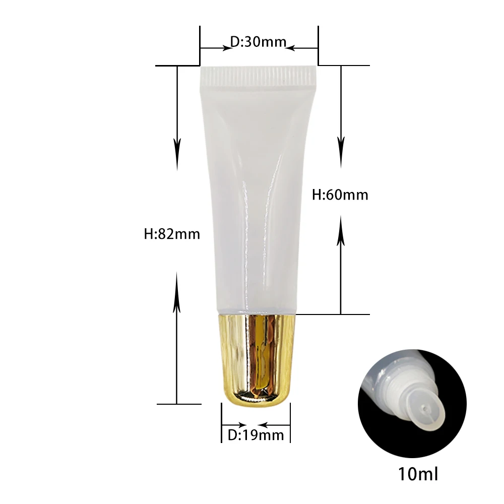 Stock 10ml Empty Tubes Lip Gloss Balm Clear Cosmetic Containers Wholesale Cosmetic Soft tube 10g