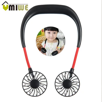 

USB Hand-Free Personal Tiny Quiet Adjustable Portable Rechargeable Fan With Battery Electric Black Fan For Summer Camping