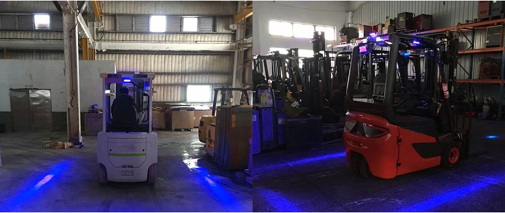 blue forklift light