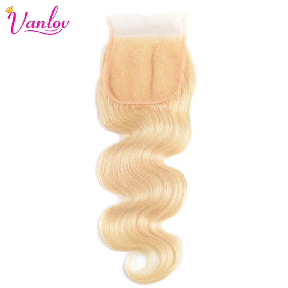 Vanlov Brazilian Body Wave 613 Blonde Lace Closure 4x4 Human Hair Closure With Baby Hair Remy Hair Extensions Free Part (2)