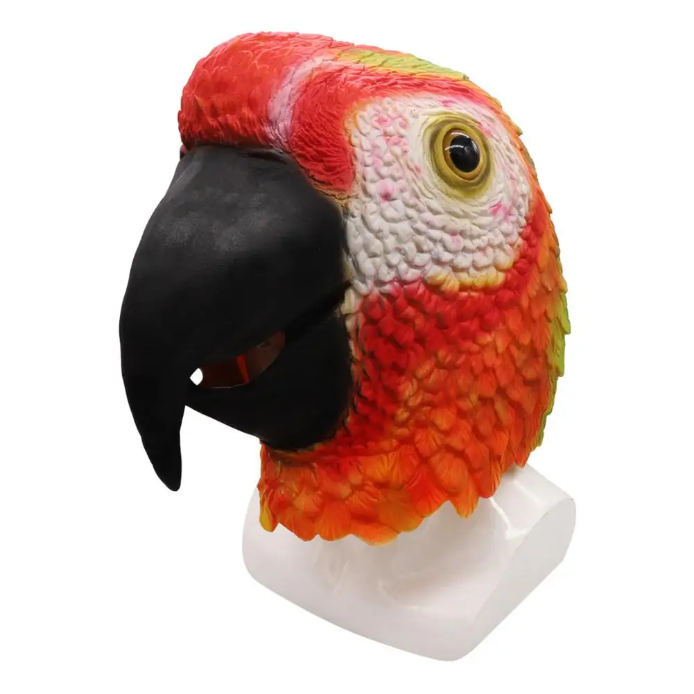 

Parrot Mask Red Parrot Mask Latex Animal Bird Head Mask For Halloween Costume Party Decoration #SW