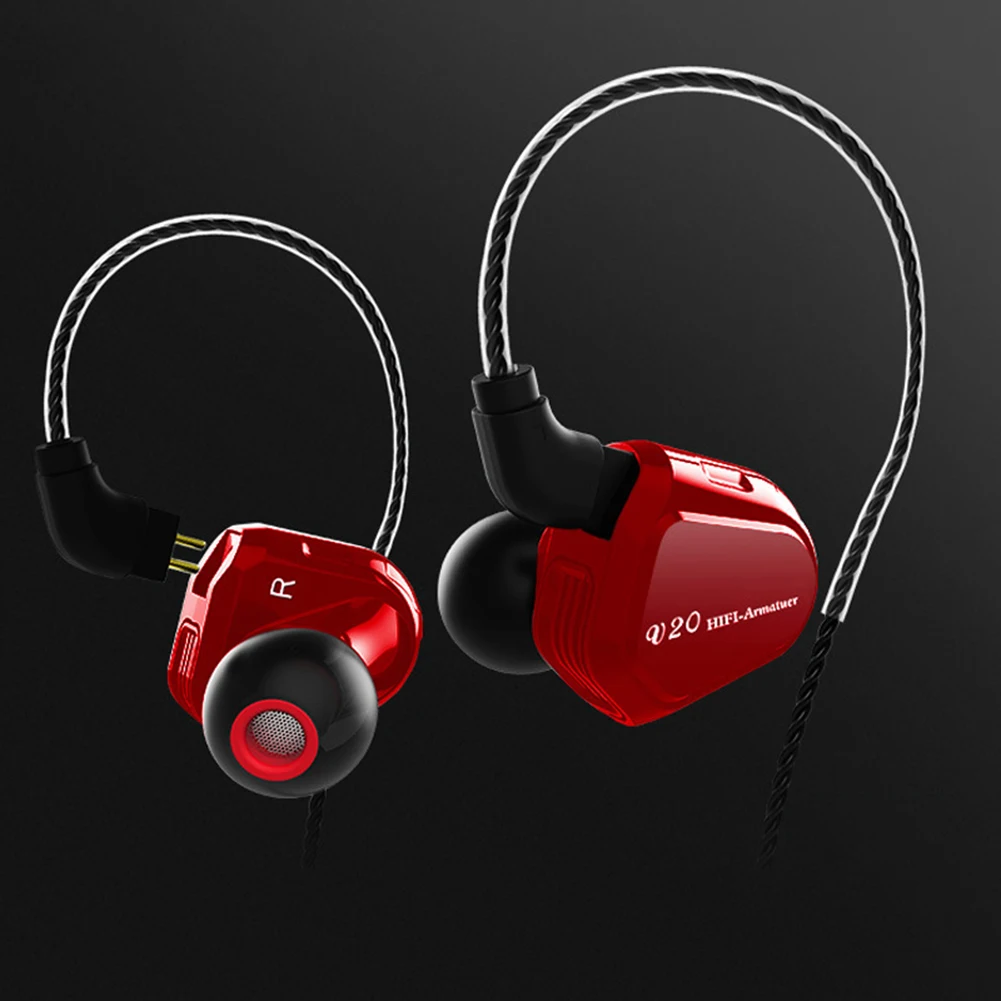 TRN V20 портативный бас-вкладыш съемный HiFi бас музыкальный наушник шумоподавление микрофон Проводные спортивные наушники