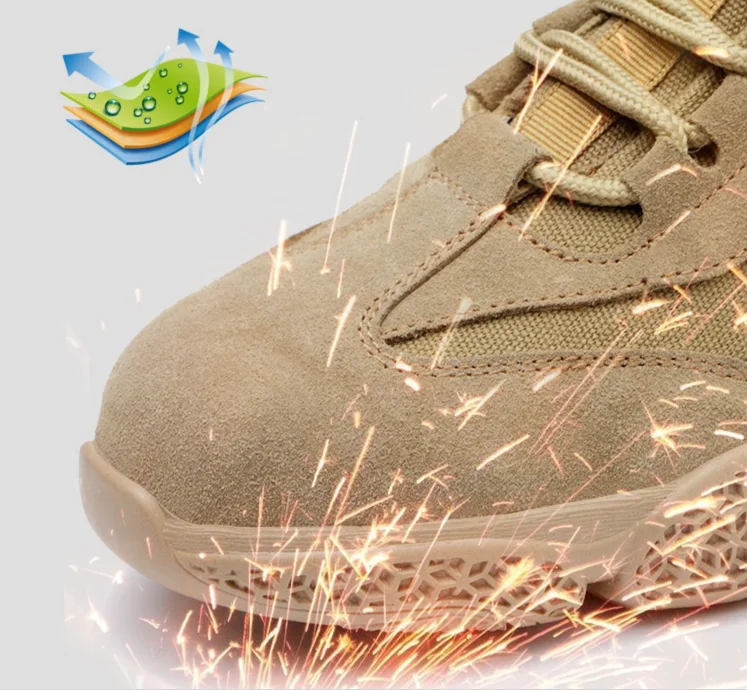 Brand Men Protective Boots Outdoor Sneakers Breathable Steel Toe Safety Shoes Men Light Puncture Proof Indestructible Work Shoes
