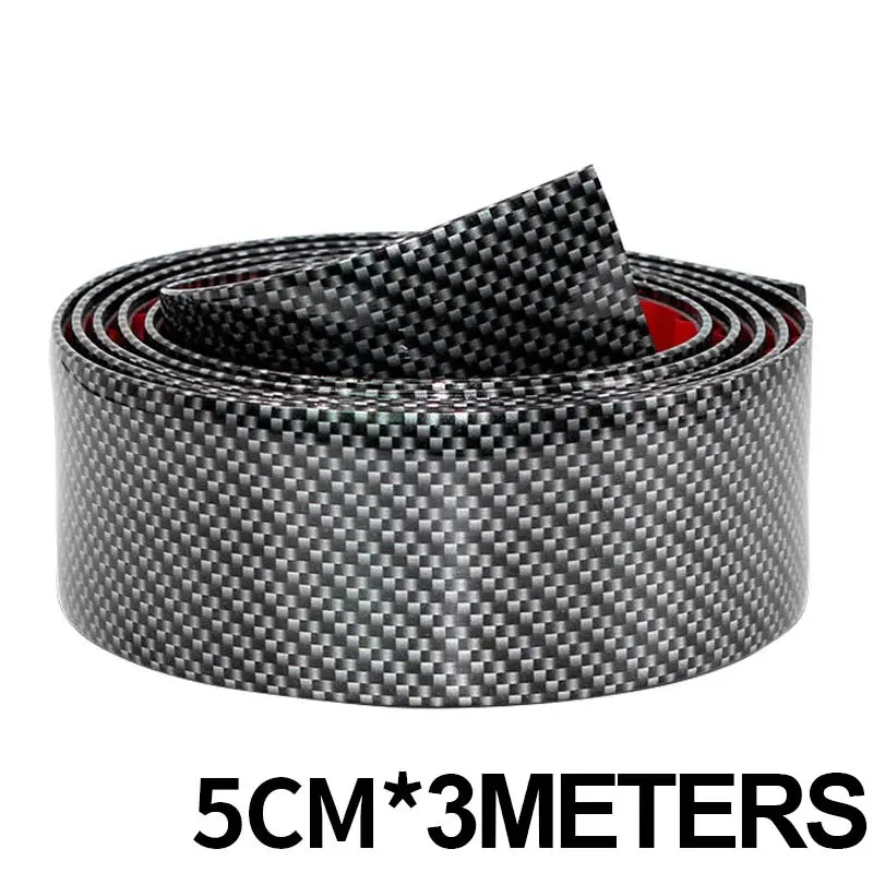 5cm x 3m Защита для двери автомобиля, защита от царапин, защита краски, углеродное волокно, резина, авто бампер, защита двери, защита от царапин, полоски - Цвет: 5cm x 3m