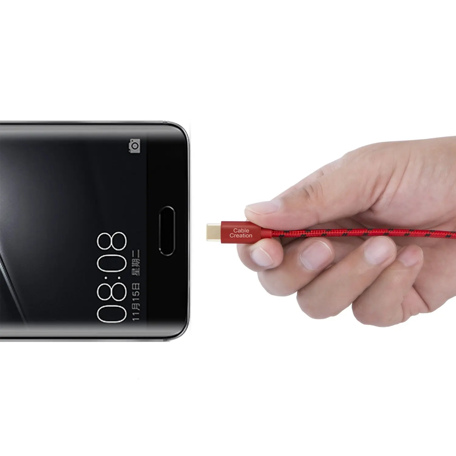 USB C к USB C кабель(3A), короткий USB 2,0 type C к C кабель с хлопковой оплеткой быстрая зарядка, совместимый для MacBook(Pro