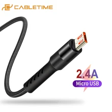 CABLETIME Micro USB Mobile Cable USB Cable USB Charger Phone Cable for Samsung Xiaomi Android USB 2.4A Charge Cord Micro C246