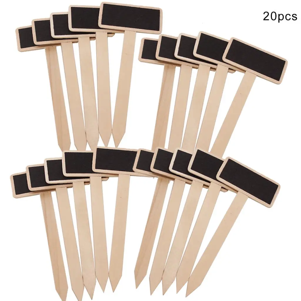 

Pack of 20pcs Mini Wooden Blackboard Memo Message Board Sign for Home Kitchen Garden