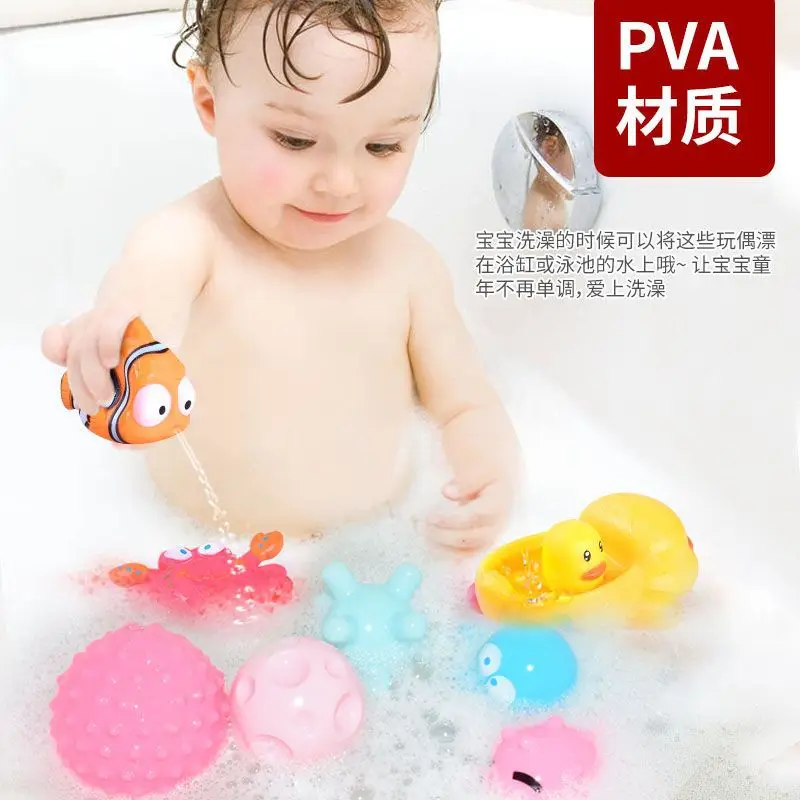 

Infants Water Toys Large Size Duck Pinching Called Bath Toy Variety Animal Baby Vinyl Toy Batch