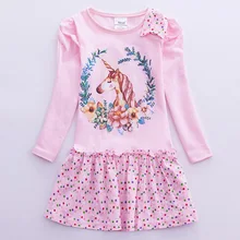 Весна г.; платье с единорогом для маленьких девочек; хлопковые детские платья для девочек; вечерние платья с единорогом и длинными рукавами; детская одежда с героями мультфильмов; Vestidos
