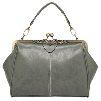 

QZUnique Women's PU Leather British Style Message Bag Retro Tote Handbag Cross Body Shoulder-bag Rose Red