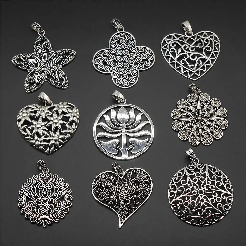 

New 2pcs Mandala Pattern Charms Pendant Diy Jewelry Findings Accessories