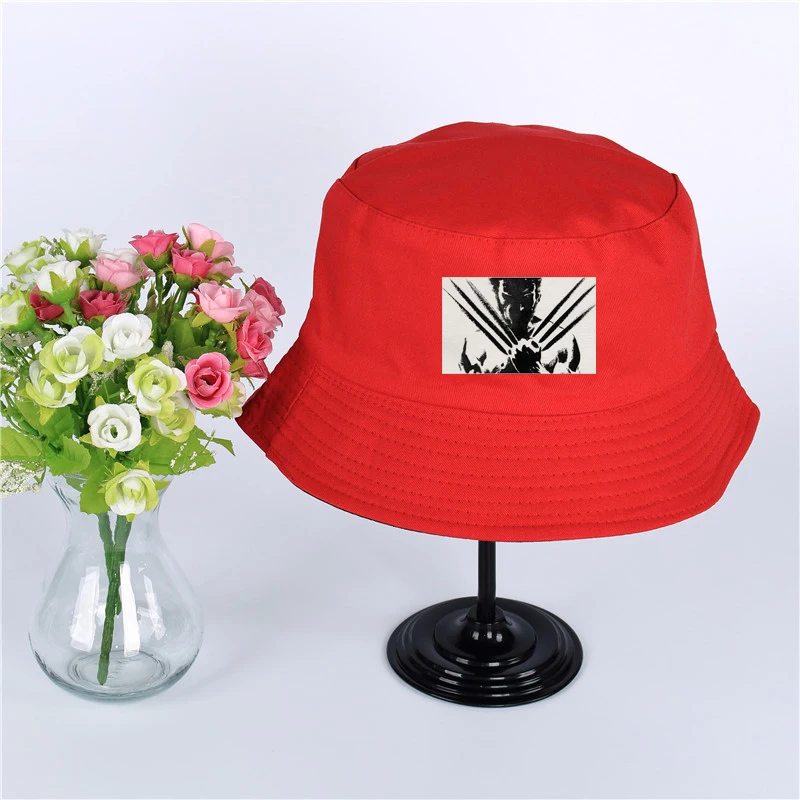 Wolverine Logo Summer Hat Women Mens Panama Bucket Hat Wolverine Logo Design Flat Sun Visor Fishing Fisherman Hat