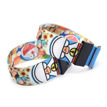 

30pcs/lot Doraemon Blue Cat Wristband Adjustable Ribbon Wristbands 3D Printing Cartoon Anime Hand Strap Sport Accessories NA2329