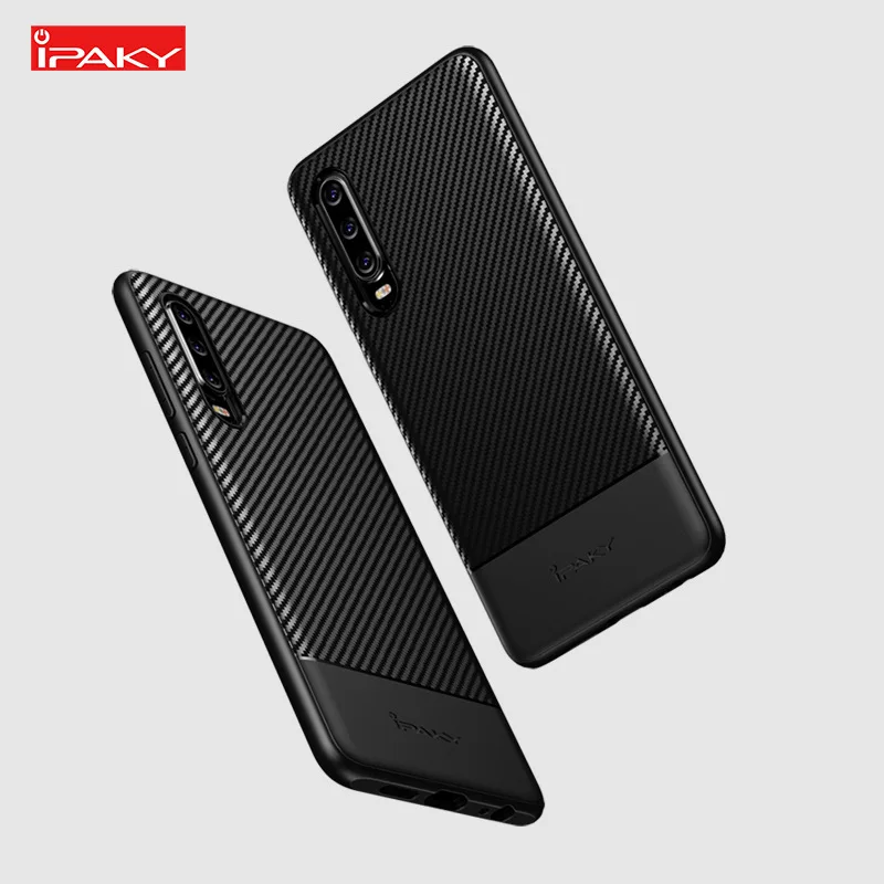 Оригинальный Чехол iPaky для Huawei P20 Pro мягкий силиконовый чехол из углеродного