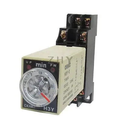 

AC 220V H3Y-4 0-3 Minutes 4PDT 14 Pins Power on Time Delay Relay w Socket