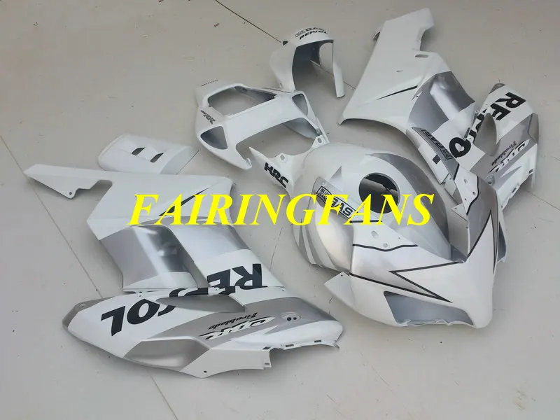 Мотоциклетный вставной обтекатель комплект для HONDA CBR1000RR 04 05 CBR 1000 RR CBR 100RR 2004 2005 белого и серебристого цвета Обтекатели на кузов+ подарки HA26