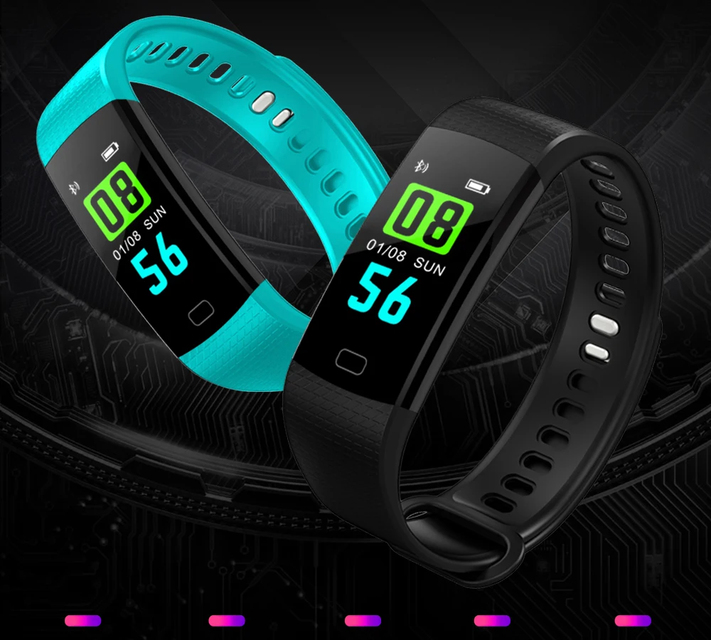 Bluetooth умный Браслет цветной экран Y5 Smartband монитор сердечного ритма измерения артериального давления для мужчин t фитнес-трекер Смарт-часы для мужчин