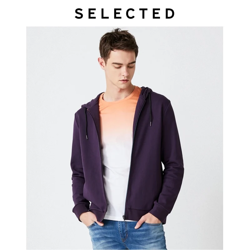 SELECTED Men's Winter 100% Cotton Pure Color Cardigan Hoodie S|41934D502 SELECTED Men's Winter 100% Cotton Pure Color Cardigan Hoodie S|41934D502