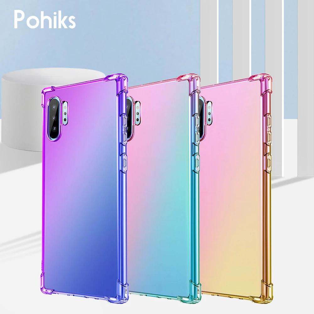 

For Samsung Galaxy Note 8/9/10 Gradient Phone Case Silicone Protective Cover For Samsung Galaxy Note 10 plus Note 9 8 Fundas