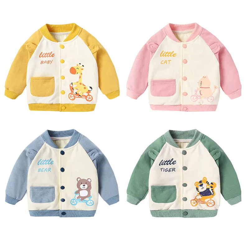 

0-4y Toddler Boys Jacket Cotton Quality Fall Baby Sweatshirts Girls Baseball Coat Children Outfit Kids Clothes