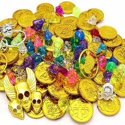 Горячие дети драгоценные камни игрушки Кристалл Алмаз сокровище пиратов Охота Золотая монета азиатская революция сила драгоценный камень