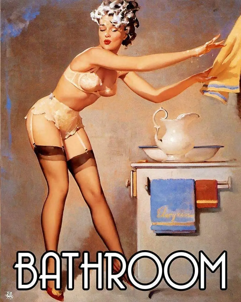 Жестяная вывеска для ванной комнаты Pinup Girl винтажный шикарный художественный