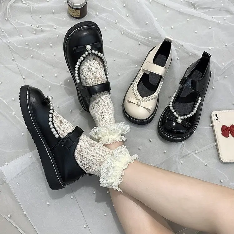 

2021 Women's New British Style Summer Small Leather Shoes Female Retro Thin Section Japanese Jk with Skirt Flat Shoes