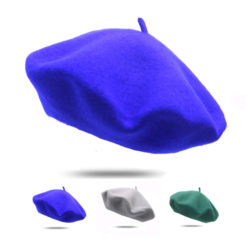 

Women's Winter Berets Hat Wool Vintage Berets Solid Color Caps Female French Style Hat Cap Female Bonnet Warm Walking Cap Hats