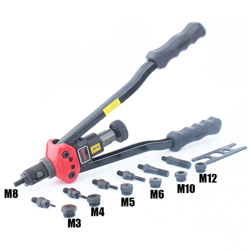 16" Heavy Duty Manual Riveter Guns Hand Riveting Tool M3 M4 M5 M6 M8 M10 M12 YOUSAILING BT-607