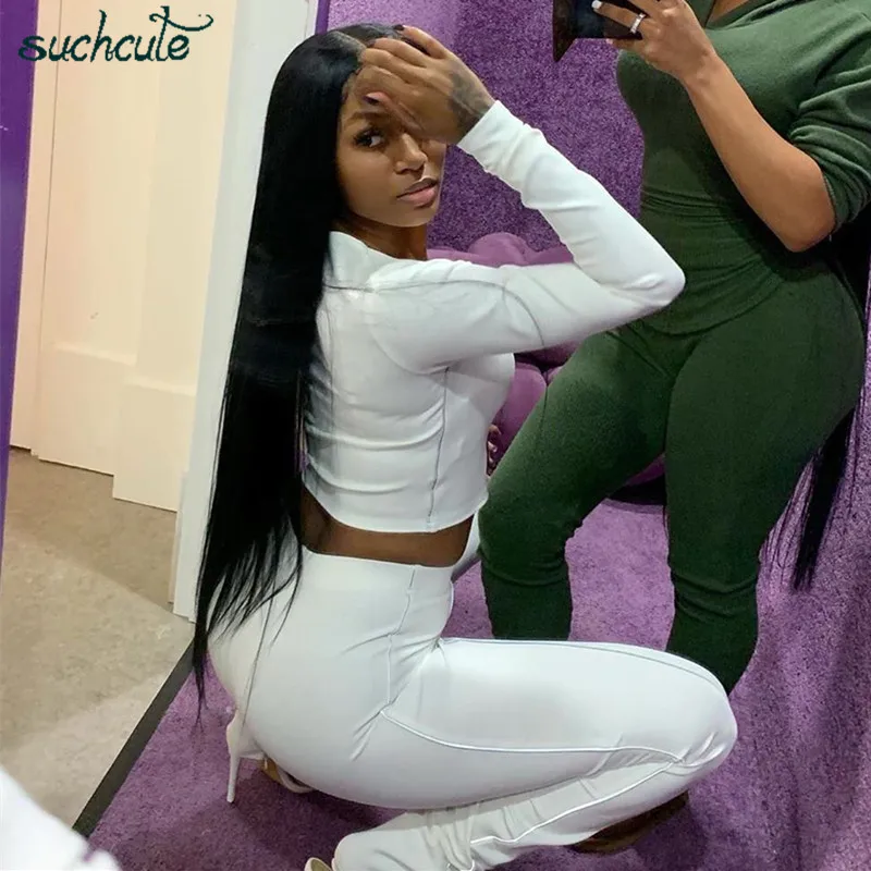 SUCHCUTE Светоотражающие женский спортивный костюм комплекты из 2 предметов в