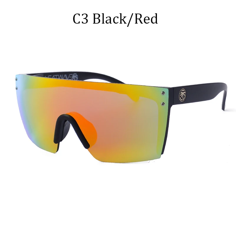 2021 flat top eyewear black frame mirrored lens windproof sport fashion Heat wave sunglasses for unisex lunette de soleil femme coach sunglasses Sunglasses