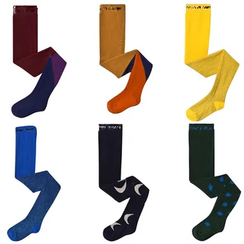 

2019 Autumn BC Brand Girl Kids Long Stockings Toddler Patchwork Geometric Colors Tights Baby Girls Print Pantyhose Knit Cotton