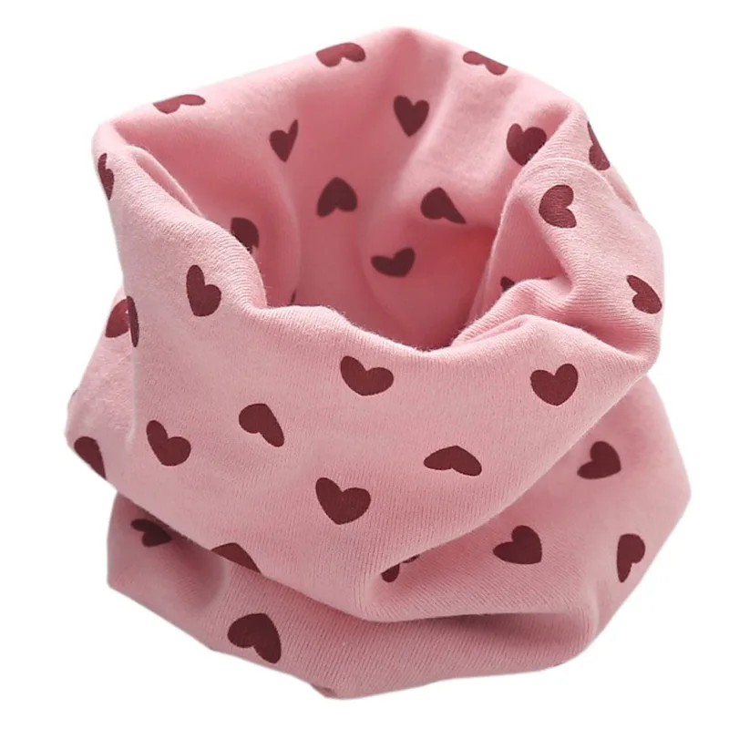 Новинка года, модный весенний теплый детский шарф, осенне-зимний детский хлопковый шарф, шарф для маленьких девочек, детские кольца для мальчиков, волшебный шейный платок - Цвет: light pink heart