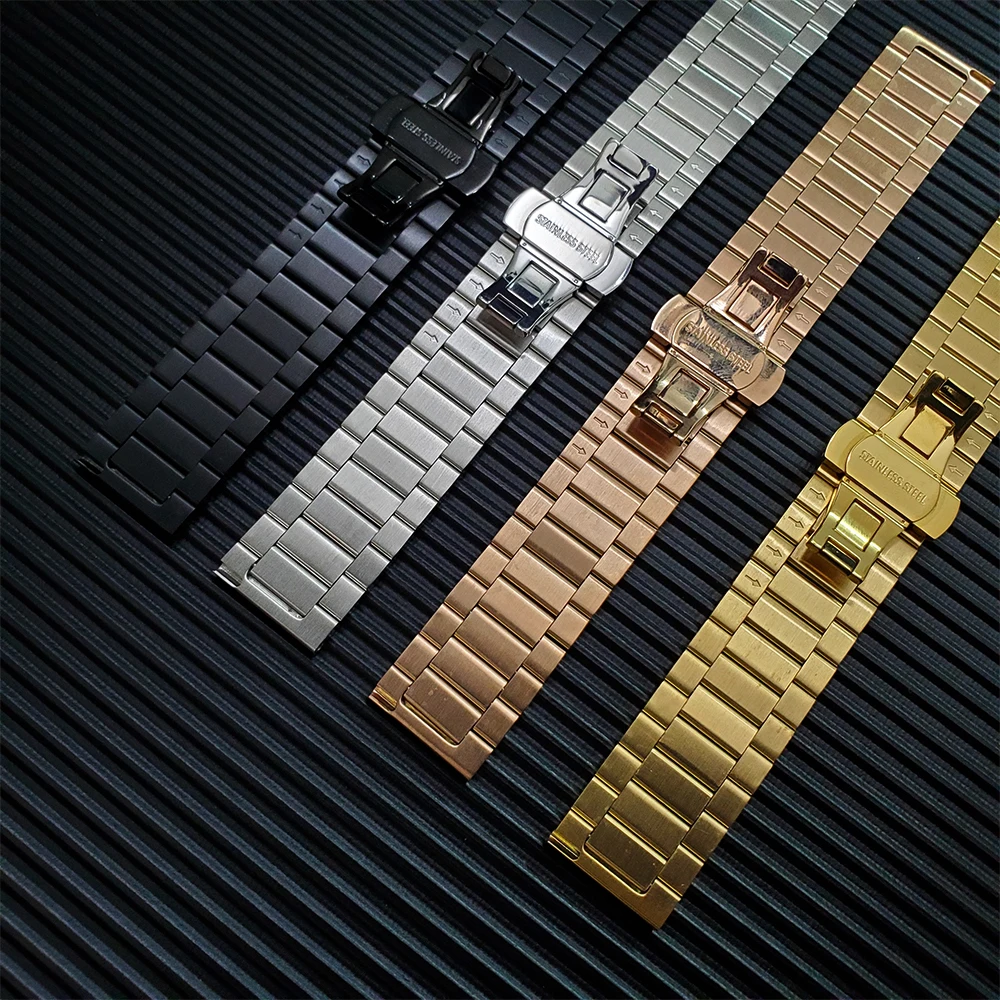 Watch Band for Huawei watch GT2 46MM smart watch Strap For GT 42mm stainless steel butterfly buckle Loop 22mm replacement strap