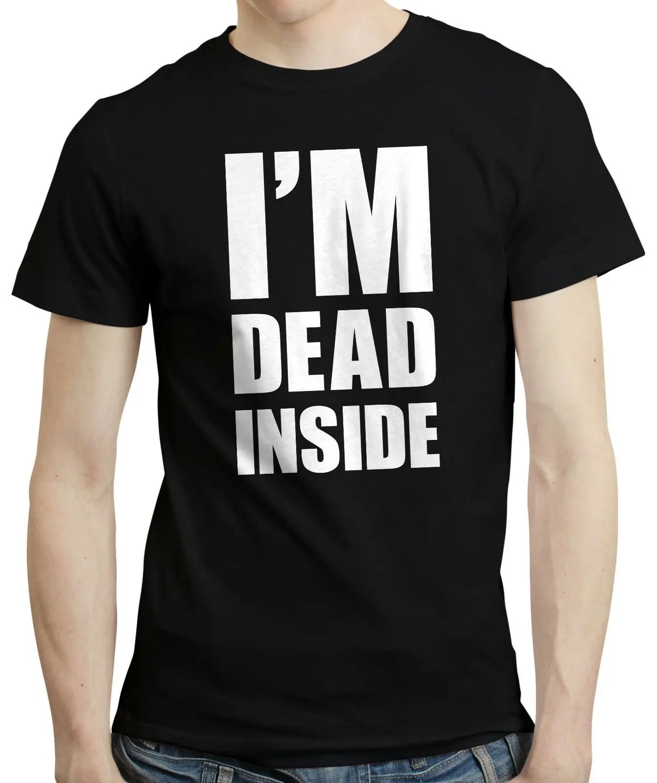 I'm Dead Inside Funny Introvert Grumpy Friend Gift Idea T-shirt Tshirt Tee Top | Мужская одежда
