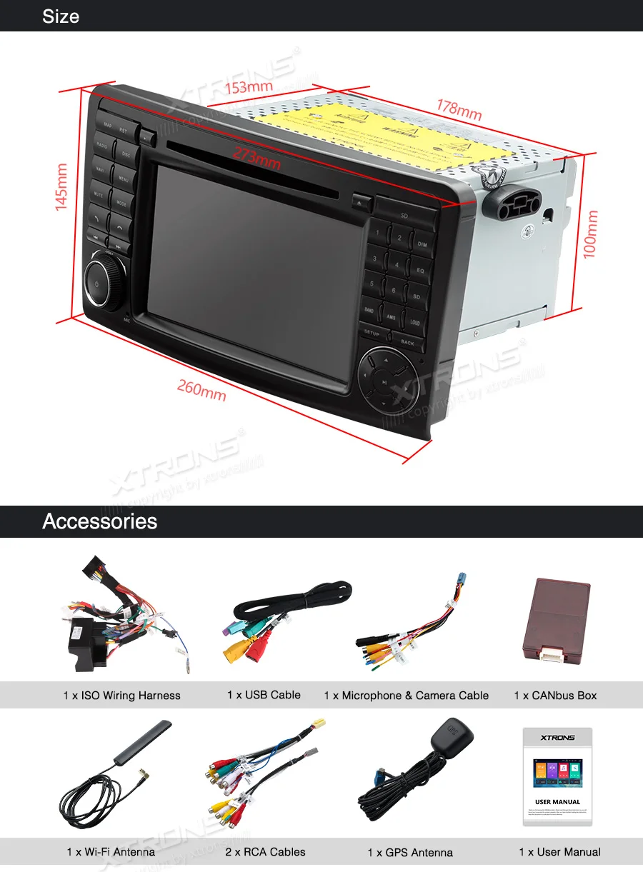 Clearance XTRONS 7"Android 9.0 Octa Core 4GB RAM 64GB ROM Car DVD Player Multimedia GPS System TPMS SWC for Mercedes Benz W164 2005-2012 26