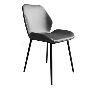 

Nordic Iron Family Dining Chair Dining Room Chair Modern Simple Soft Bag Leisure Chair Desk Chair Light Luxury Armchair