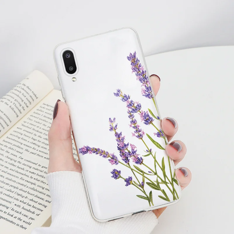 For Samsung Galaxy A02 Capa 6.5" Silicone Clear Transparent TPU Flower Animal Case For Samsung A02 A 02 A022F Bumper Fundas Etui kawaii samsung cases Cases For Samsung