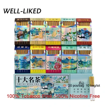 

10 Packs Top Ten Famous Teas Tobacco Quitting Smoking and Clearing Lung Fine Branch Tea Tobacco Non-tobacco Products Accessories