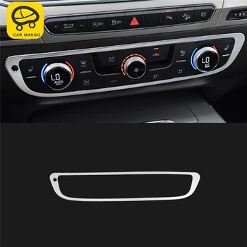 

CARMANGO for Audi Q7 4M 2016 2017 2018 Car A/C Switch Button Air Panel Cover Trim Frame Sticker Chrome Interior Accessories