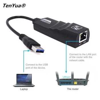

Wired USB 3.0 To Gigabit Ethernet RJ45 LAN (10/100/1000) Mbps Network Adapter Ethernet Network Card For PC