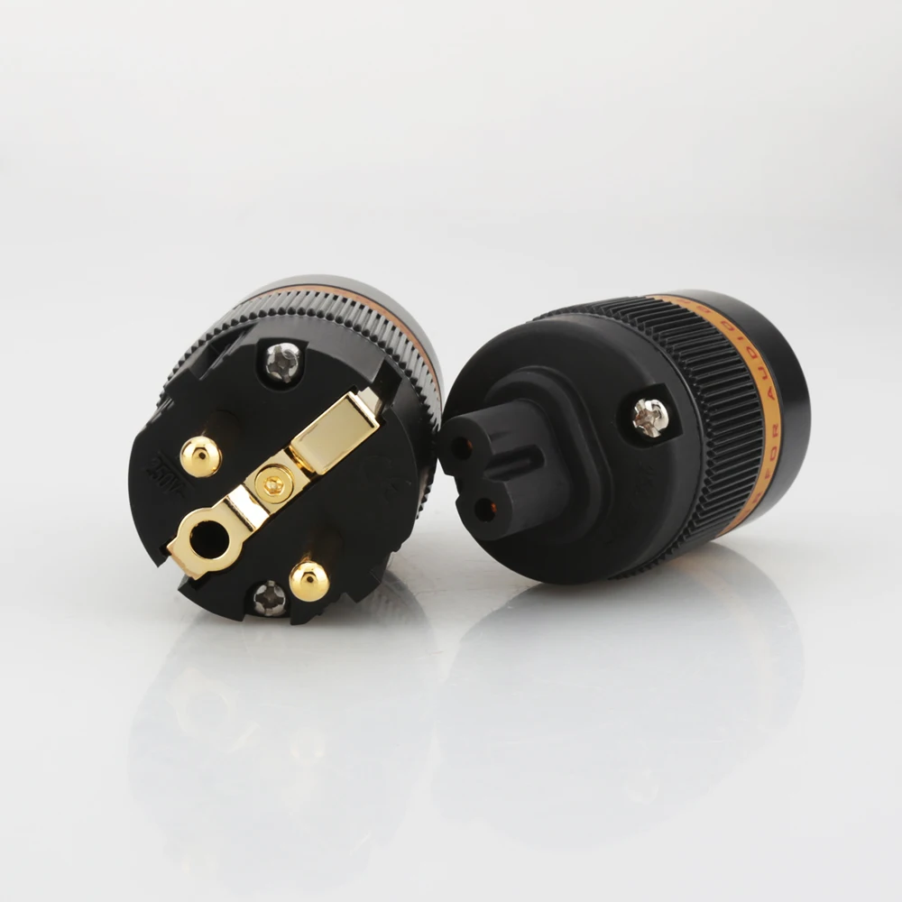pair Viborg VE501G+VF508G Audio gold plated Schuko