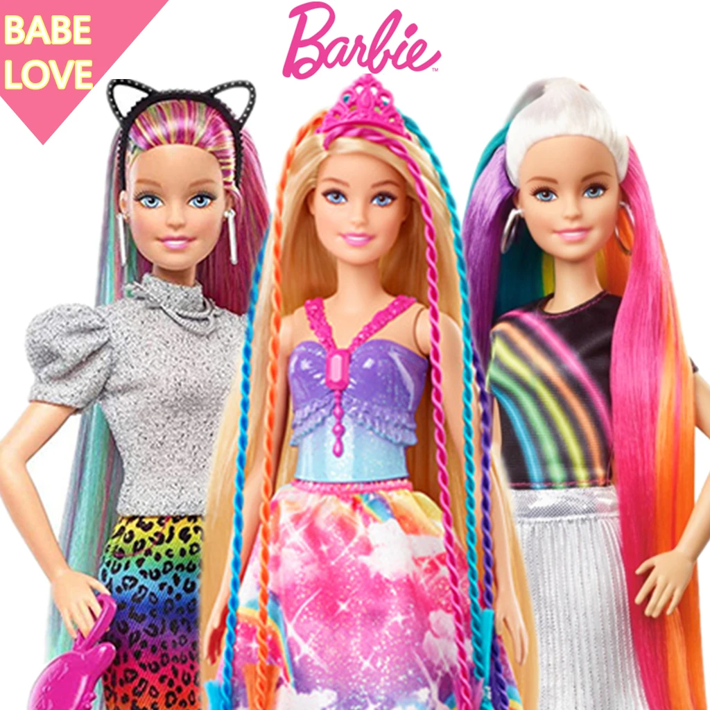 Barbie Rainbow Sparkle Hair Doll & Accessories Clothes Fashion Barbie ...