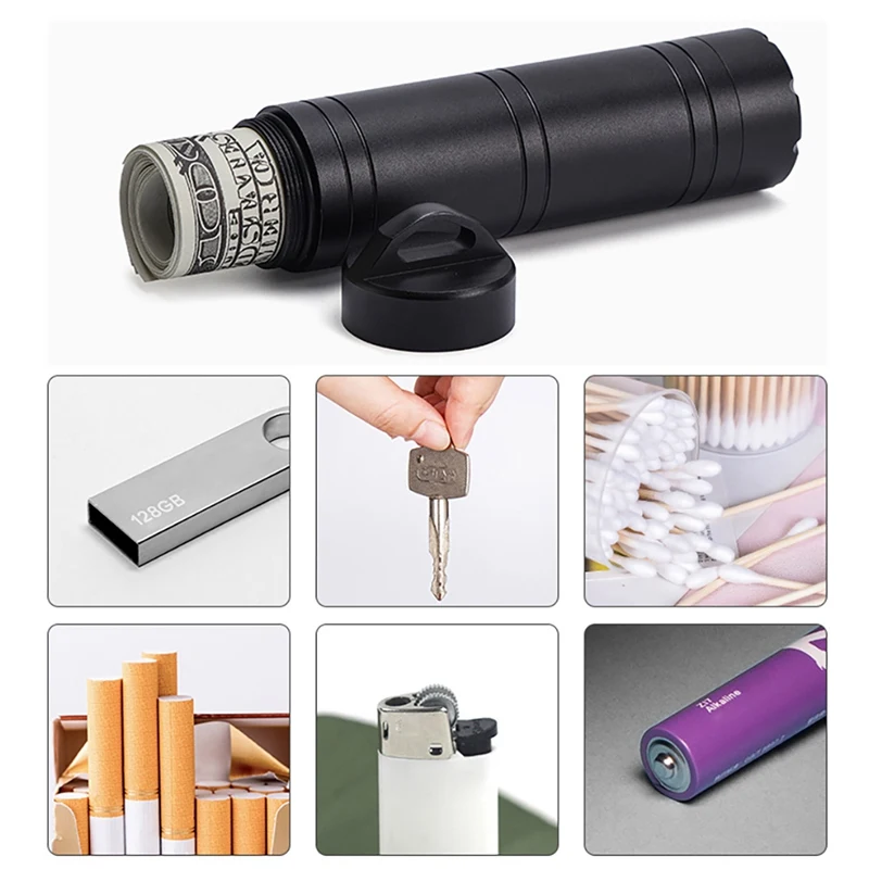 

EDC Stainless Steel Sealed Waterproof Medicine Pill Container Pendant Outdoor Multifunctional Drug Cigarette Packaging