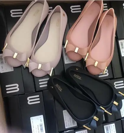 Женские повседневные сандалии Melissa желейные туфли с бантом остроносые для