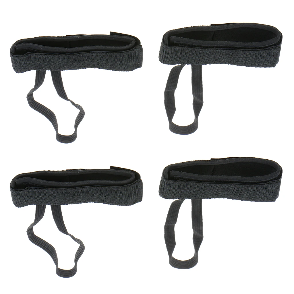 2 Pairs Adjustable Bodyboard Body Board Fin Savers Tethers Leashes Flippers Swim Dive Fins - Black