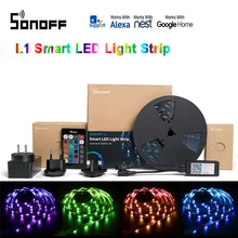 SONOFF L1 умный светодиодный светильник с регулируемой яркостью, водонепроницаемый, WiFi, гибкий, RGB, светильник s, работает с Alexa Google Home, танец с музыкой