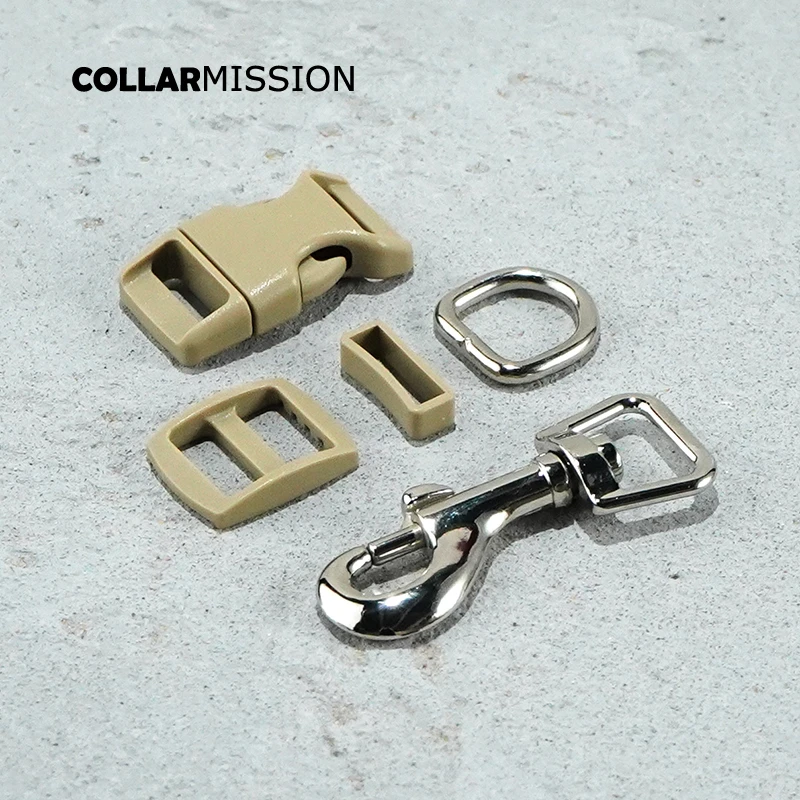 Conjunto de para collar de perro, hebilla de plástico, tri-glid, keeper cuadrado, anillo D, cierre de metal para perros, de 15mm, color marrón claro - AliExpress Hogar y jardín