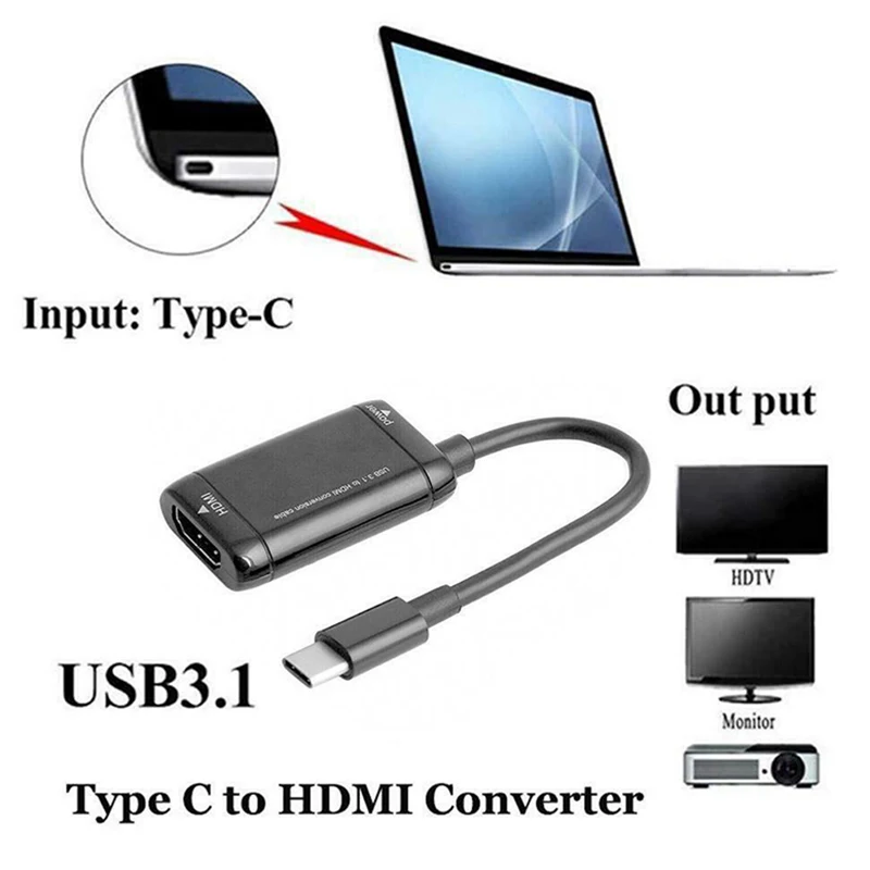 Кабель конвертера HDMI Type C USB3.1 MHL адаптер для Android телефонов планшетов